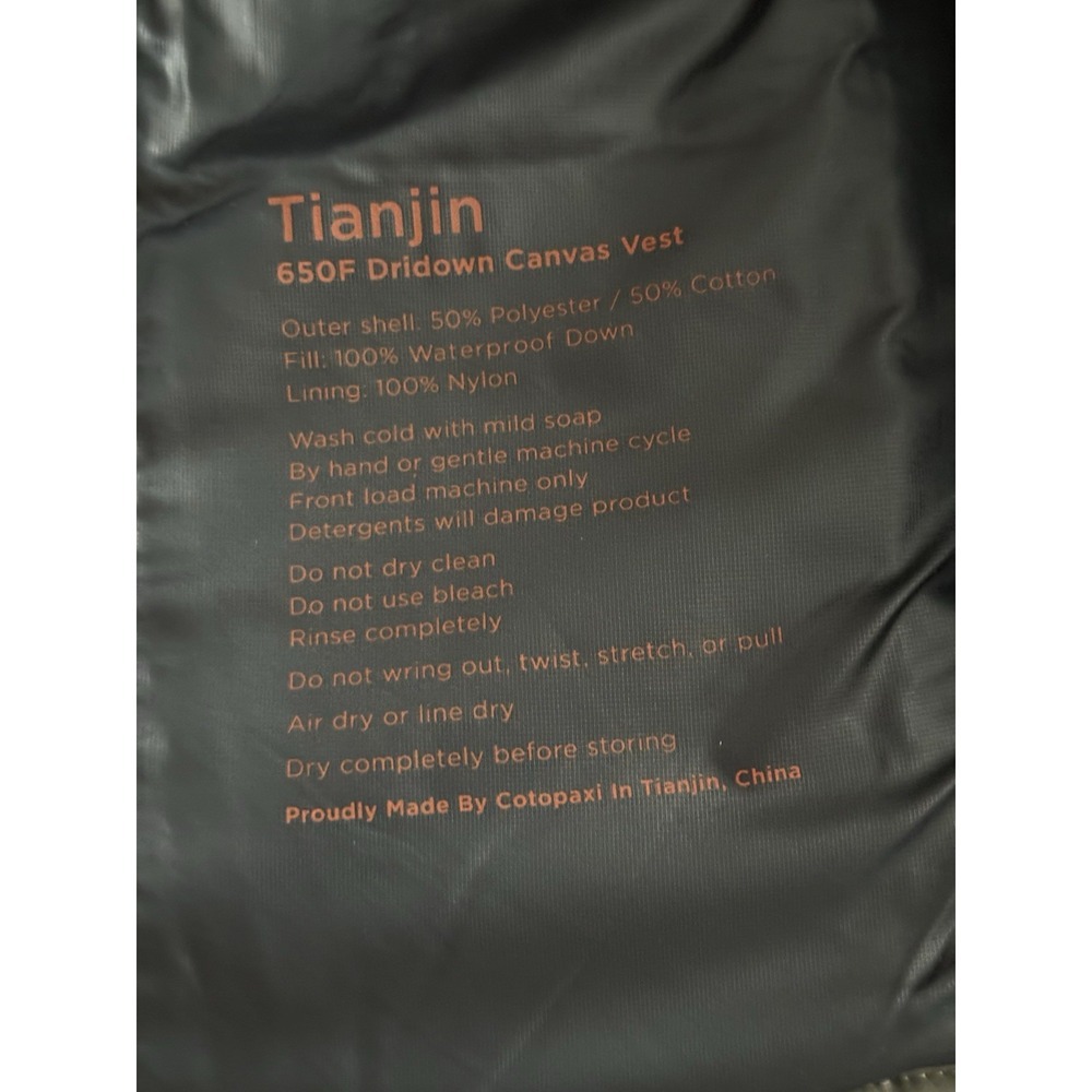 Unisex Cotopaxi Tianjin 650F Down Canvas Vest Men's Size S Women's M  Grey - Picture 13 of 15